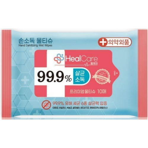 헬케어 ㅤ프리미엄 손소독 물티슈 리필형 10매 (1팩)_이미지