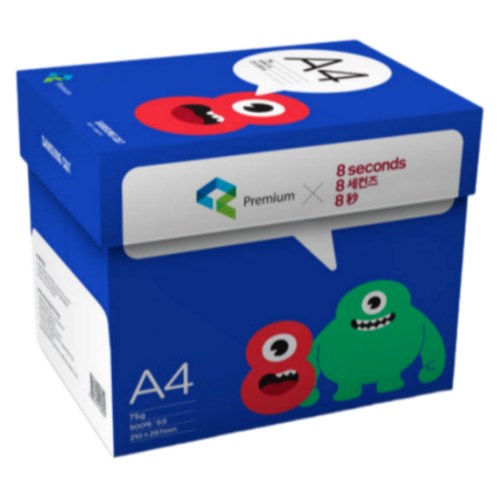 삼성물산 X 에잇세컨즈 프리미엄 에잇몬 에디션 복사용지 A4 75g이미지입니다. 누르면 해당 게시물로 새창이동합니다.