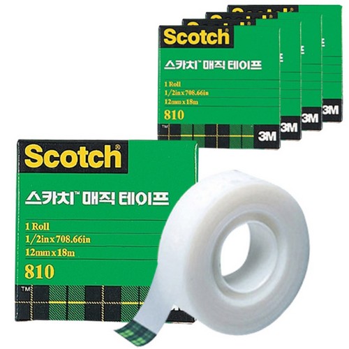 3M 스카치 810 매직 테이프 리필 12mm x 18m (7개)_이미지