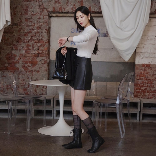 잇미샤 에코레더 랩디자인 숏팬츠 ITP2ZLP440_이미지