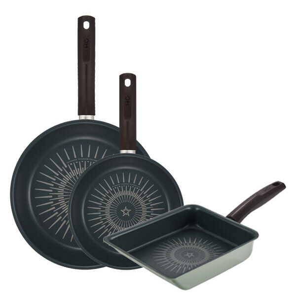 버번트 티타늄  IH 프라이팬 3종B (팬20,28+계란말이팬)