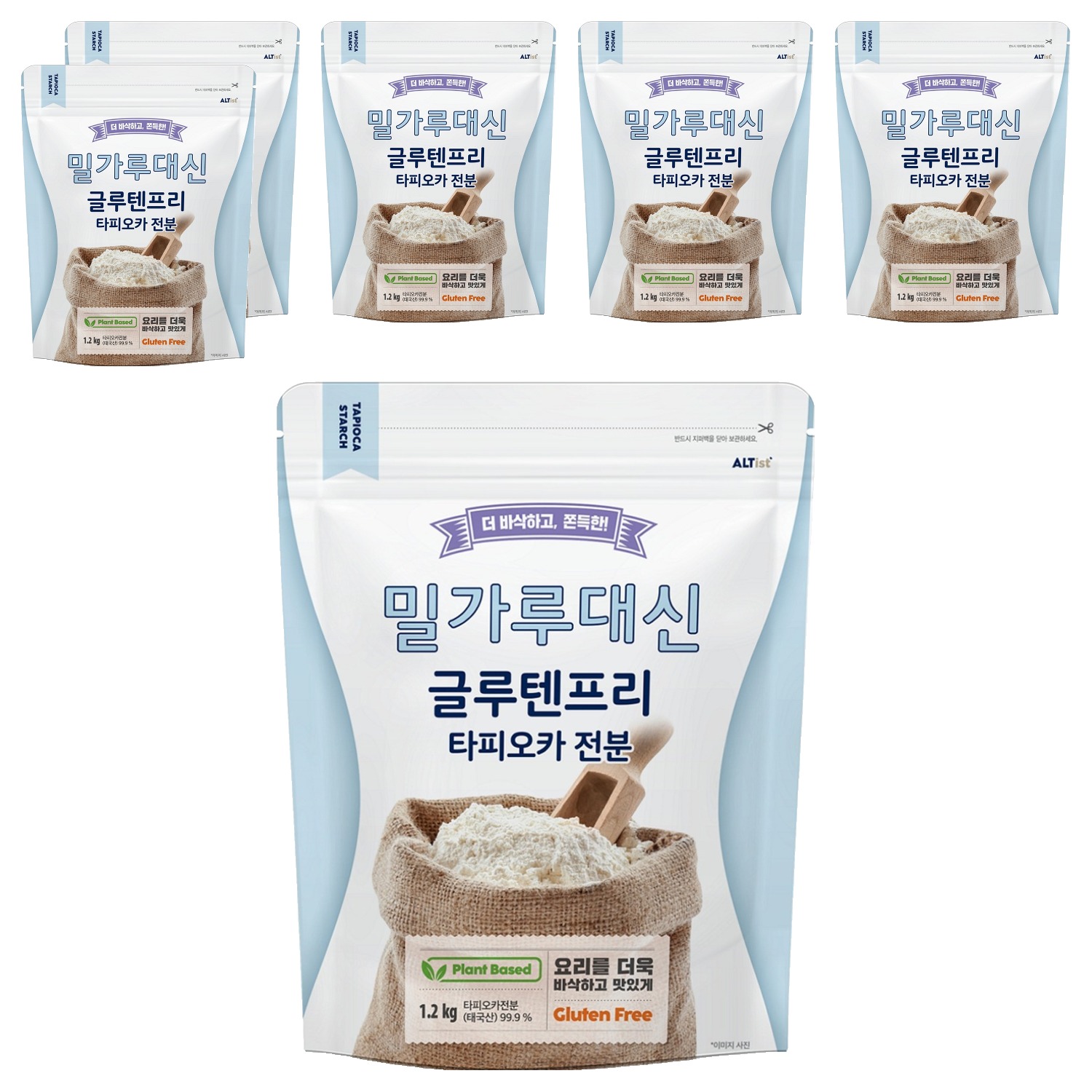 바이오믹스테크 밀가루대신 글루텐프리 타피오카전분 1.2kg (6개)_이미지