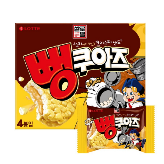롯데웰푸드 쌀로별 뻥쿠아즈 인절미 4개입 128g (3개)