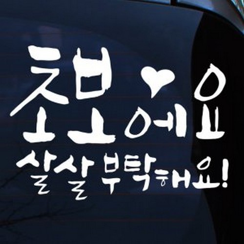 캘리 초보에요 하트 살살 부탁해요 스티커 LSC-886