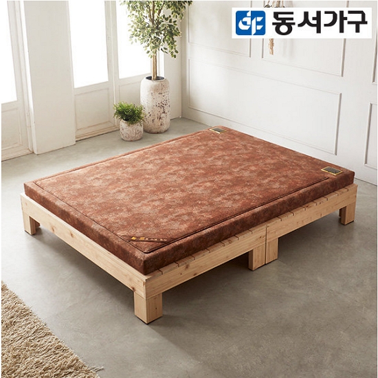 동서가구 로제 무헤드 편백나무 흙침대 Q (황토볼)_이미지