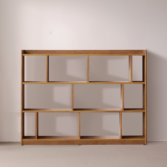 홈인홈  북스테이 3단 와이드 지그재그 오픈 원목 책장 1500