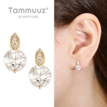 타뮤즈 14K 화이트골드 다미큐 귀걸이_w773