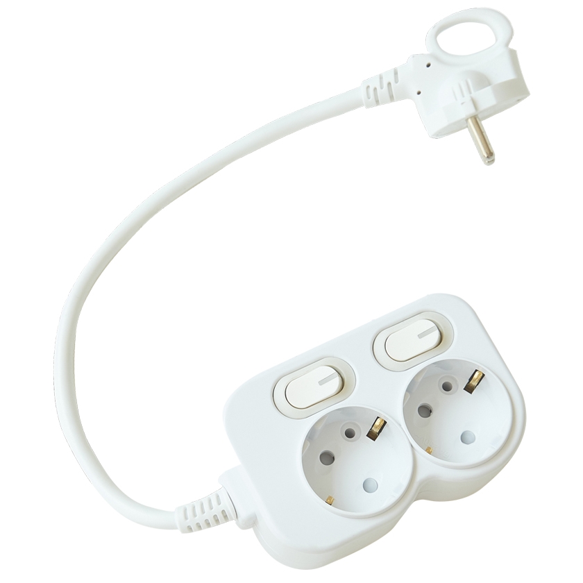 세계 에코파워탭 LED 2구 16A 개별절전 멀티탭 5개 (40cm)_이미지