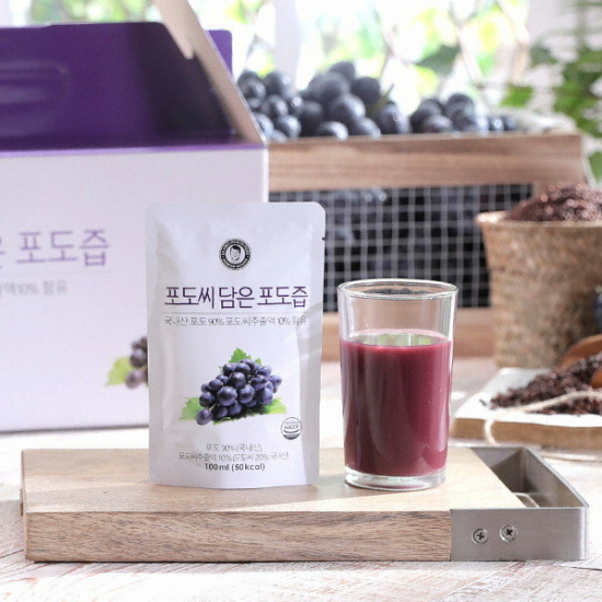 김재식헬스푸드 포도씨 담은 포도즙 100ml 50포 (2개)_이미지