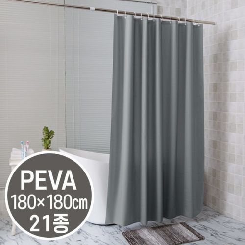 제이에스샵 PEVA 샤워커튼 국화 180x180cm