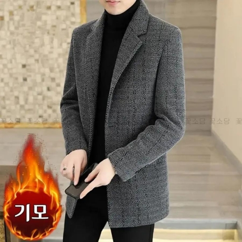 꽃소담 누빔 안감 겨울 하프 코트 데일리 남자 겨울옷 HXY862 블랙 2XL 60-67kg