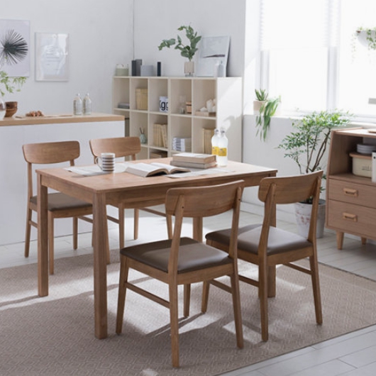 리바트 뉴시나몬 원목 식탁 1200 (의자별도)_이미지