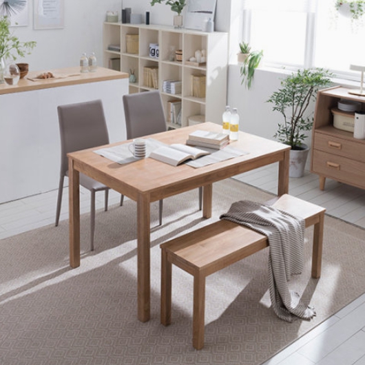 리바트 뉴시나몬 원목 식탁 1200 (의자별도)_이미지