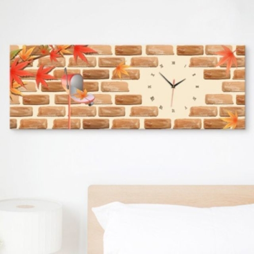 꾸밈 cw691 가을단풍의소식대형노프레임벽시계