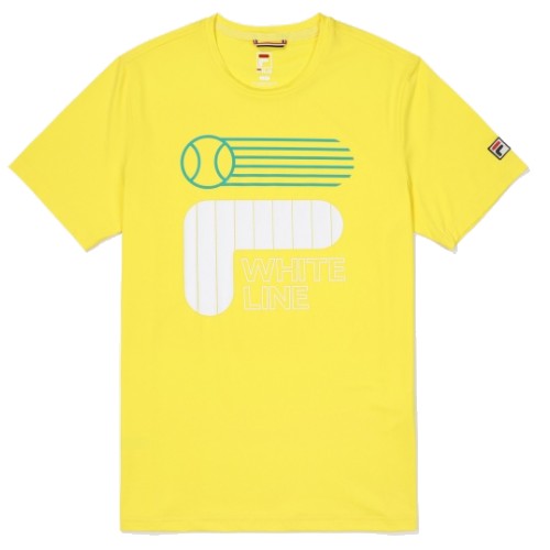 휠라 퍼포먼스 빅로고 반팔티셔츠 FS2RSF2323M (LLE, 라이트옐로우)_이미지