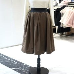 꼼빠니아 밴딩 A라인 기모 스커트 CAEW1-WQS860 블랙 블랙 one size