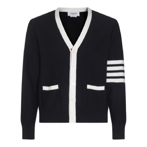 톰브라운 남성 코튼 4-바 릴랙스 핏 헥터 브이넥 카디건_MKC582A-Y3006-415_이미지