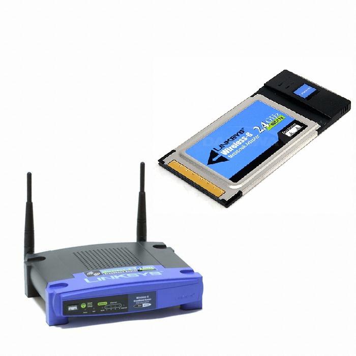 Cisco-Linksys WRT54G V7 공유기 패키지 (+ WPC54G PCMCIA 무선랜카드)_이미지