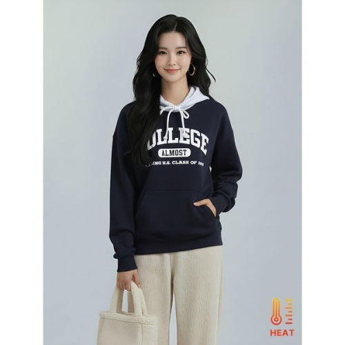 기타 플로우랩칼리지 후드 배색 기모 티셔츠_FLTS032W25