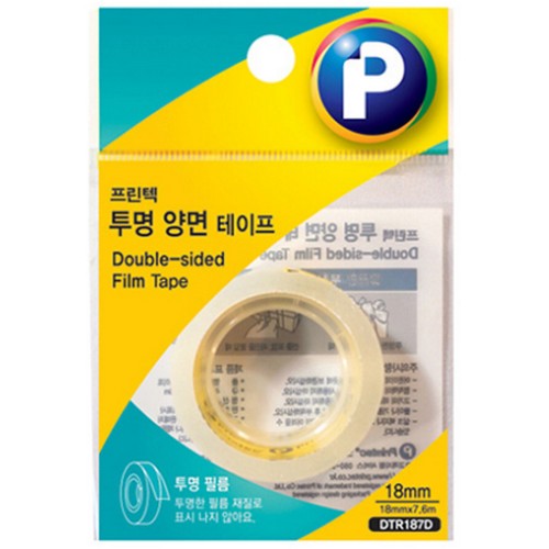 프린텍 투명 양면테이프 리필 DTR187D 18mm x 7.6m (1개)_이미지