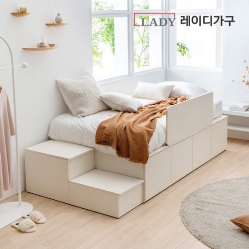 레이디가구 모노 빅 서랍 평상형 수납 침대 SS (본넬스프링)_이미지