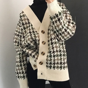 체크박스 드넬 가디건DWC43323A