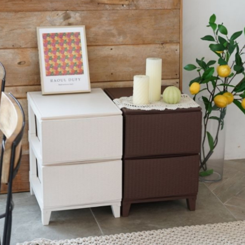 보노하우스 가든 라탄 서랍장 일반형 2단