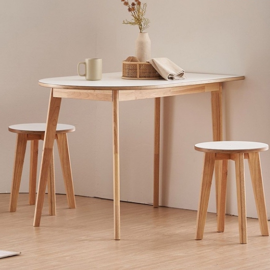 파로마 이프 밀리 반원 원목 식탁 1000 (의자2개)_이미지