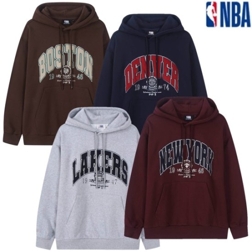 NBA N254TH020P GR 남여공용 기모 후드티 티셔츠 오버핏 루즈핏 추리닝_이미지