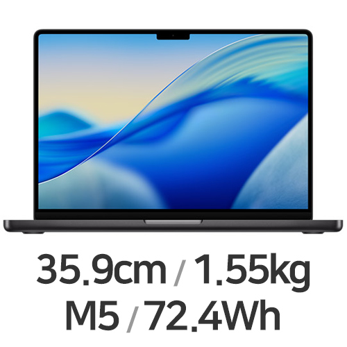 APPLE 맥북프로14 M5 10코어 CPU, 10코어 GPU 블랙 영문 (램16GB, SSD 512GB)