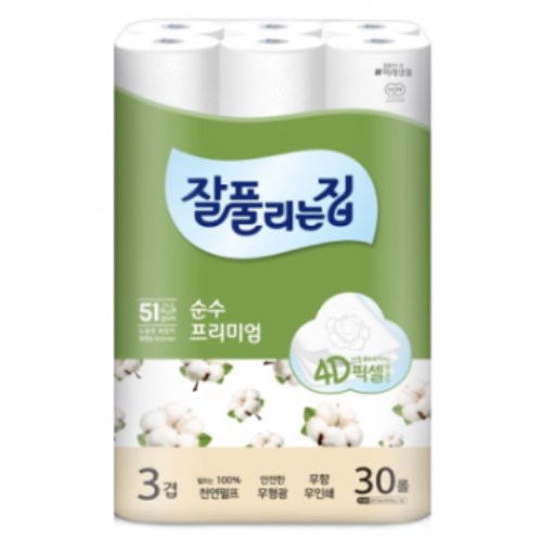 미래생활 잘풀리는집 순수 프리미엄 30m (30롤) (1팩)