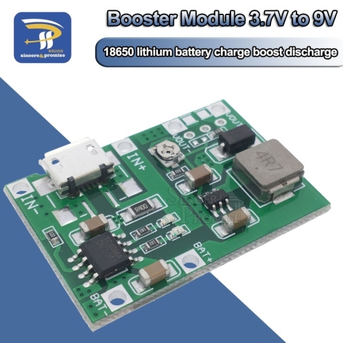 아두이노키트 마이크로 USB 5V 1A 18650 TP4056 리튬 배터리 충전기 모듈 보호 + MT3608 2A DC-DC 스텝 업 .._이미지