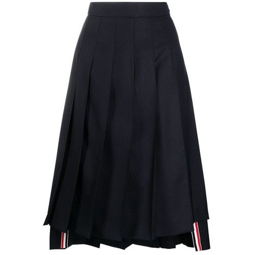 톰브라운 빌로우 니 드롭 백 플리츠 울 스커트 FGC400V 00626 (415, 네이비)
