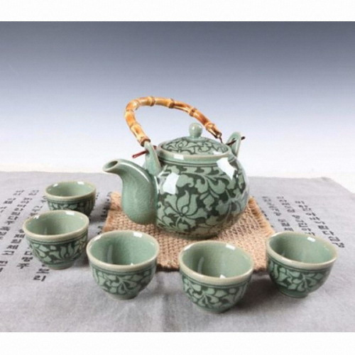 여주공방 청자 흑당초 주기 5인세트_이미지