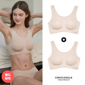 크로커다일 이너웨어라이크라 쉘론 몰드부착 U넥 감탄브라 2종 베이지 CDWBR4O18