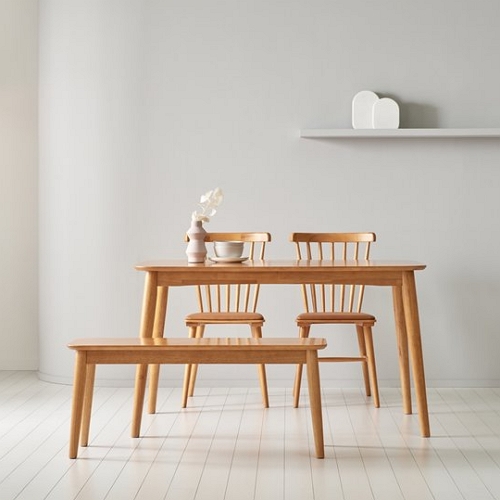 인터데코 자연원목 식탁 1300 (의자2개+벤치1개)