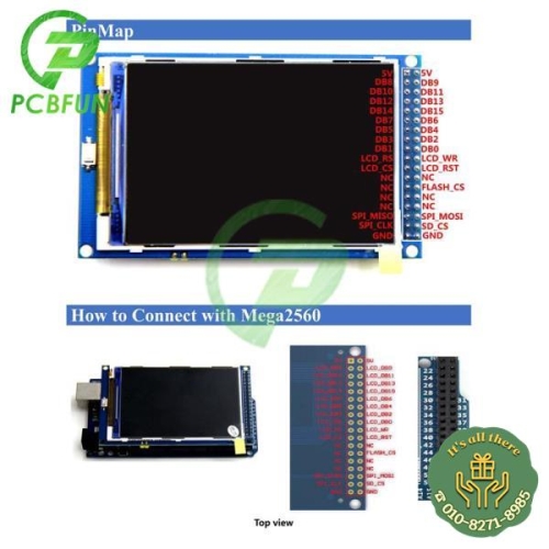 인터페이스 3.5 인치 TFT LCD 디스플레이 모듈 16 비트 ILI9486/ILI9488 제어 IC 480x320 5V MCU A..
