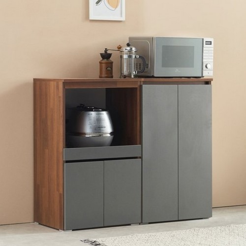 퍼니하우스 헤븐 전자렌지 밥솥 선반 2단 원룸 오븐 수납장+렌지대 세트 800_이미지