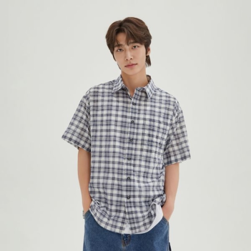 스파오 체크 반팔 셔츠 SPYWF37C51 RE SPYCF49C51_이미지