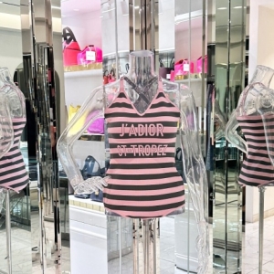 크리스찬디올 엘러브 새상품 리비에라 스트로페즈 바디수트 S 그레이/핑크 4ET0724_이미지