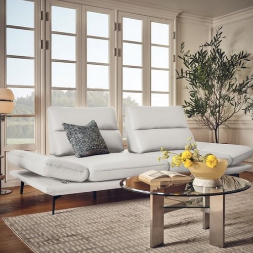 에싸 레미 스윙기능 베티버 천연가죽 소파 3인용