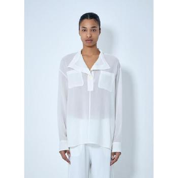 여성 Sheer Silk Blouse tot0264023wht
