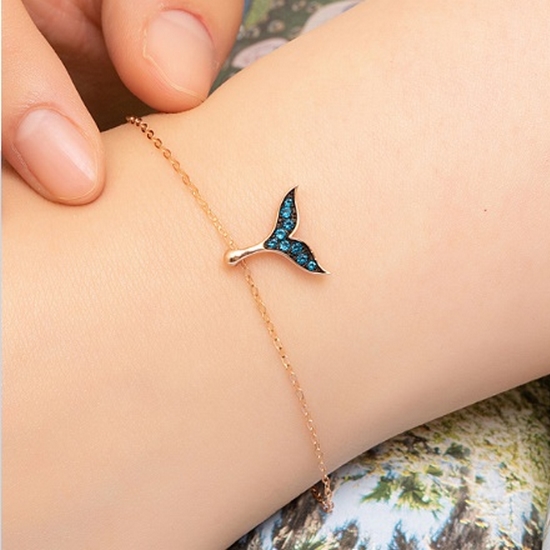 엘렌쥬얼리 14K 올 블루 고래꼬리 팔찌_이미지