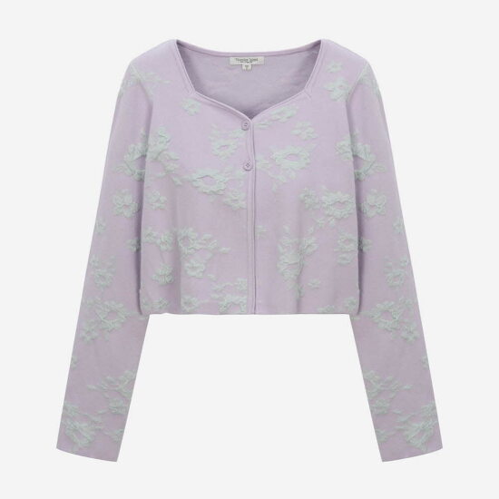 써스데이아일랜드 플라워 자카드 가디건 T242MCD139W