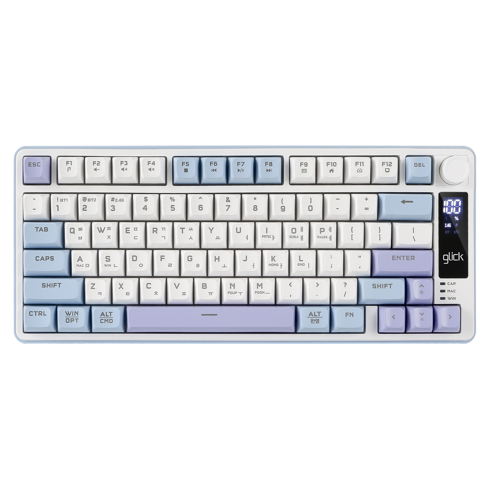 지클릭커 OFFICEPRO WK50 사일런스 M RGB 무소음 방수 무선 블루투스 78 (SkyCity)_이미지