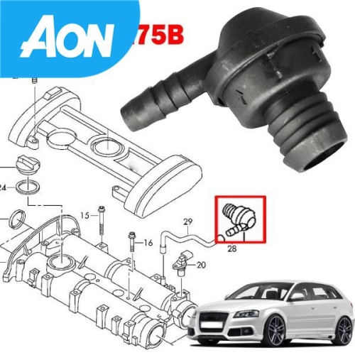 아우디 A1 8X 2010-2015 A3 8P 2007-2013 1.2 1.4 TSI 030103175 B 엔진 브리더 호스 편도.._이미지