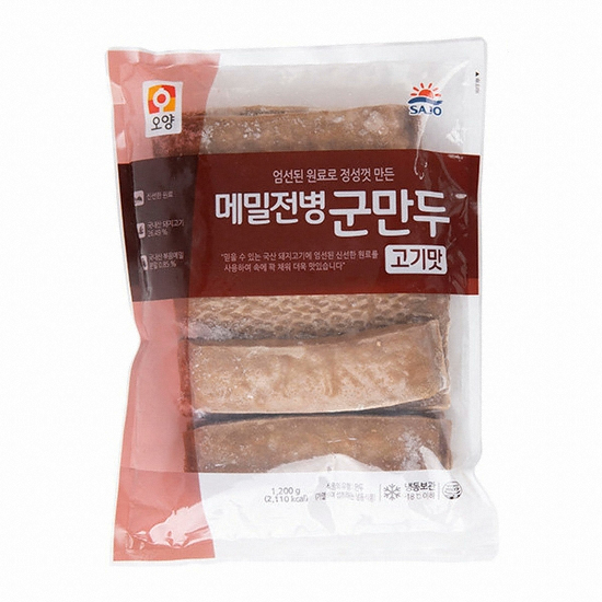 사조대림 오양 메밀전병 군만두 고기맛 1.2kg (2개)_이미지