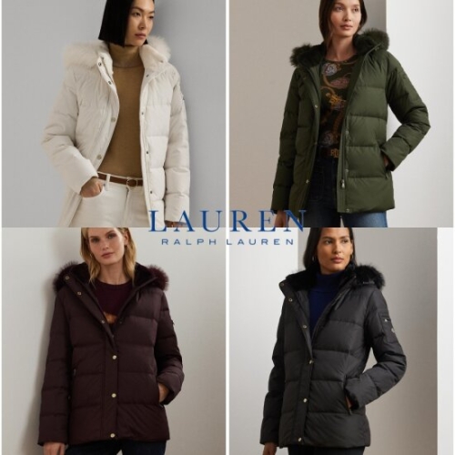 폴로랄프로렌 여성 인조 모피 후드 다운 패딩 18241267