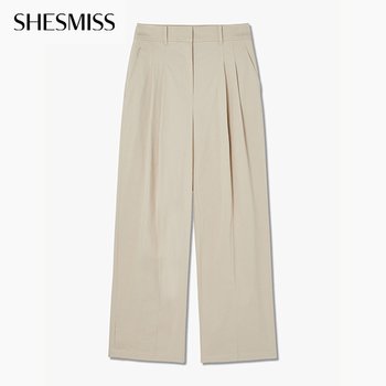 인동에프엔 쉬즈미스 코튼 투턱 배럴 레그 팬츠_SWWSLQ11010_DG