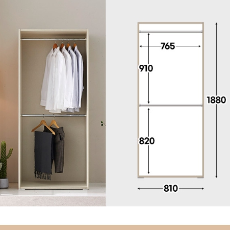 트리플 모던하임 LPM 키큰장 거울 옷장 세트 1600_이미지
